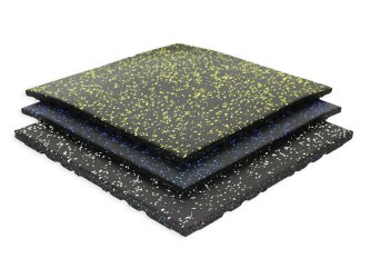 Alfombrilla de goma para gimnasio con manchas laminadas de 30 mm