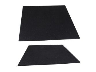 Piso de goma para gimnasio de gránulos pequeños 100% negros de 50MM